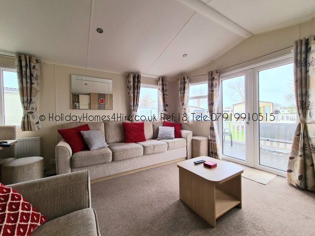 Haven Holidays Primrose Valley 3 bedroom Caravan Interior Large Sofa Ref18
