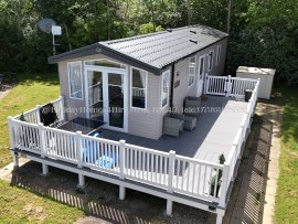 Exterior view of 2-bedroom caravan for hire at Haven Primrose Valley – ref 47