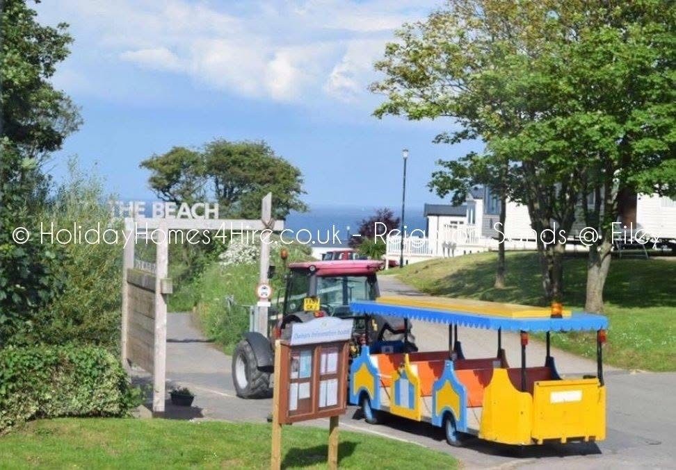 Beach access train service at Reighton Sands holiday park